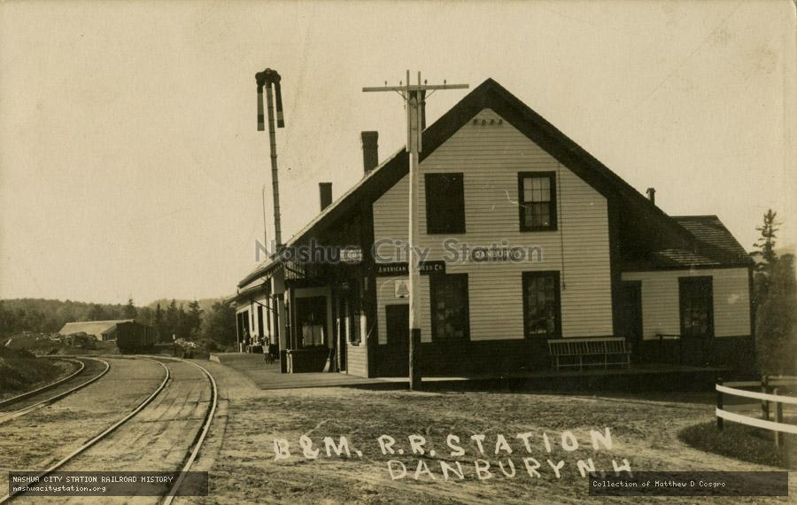 Postcard: Boston & Maine Railroad Station, Danbury, New Hampshire